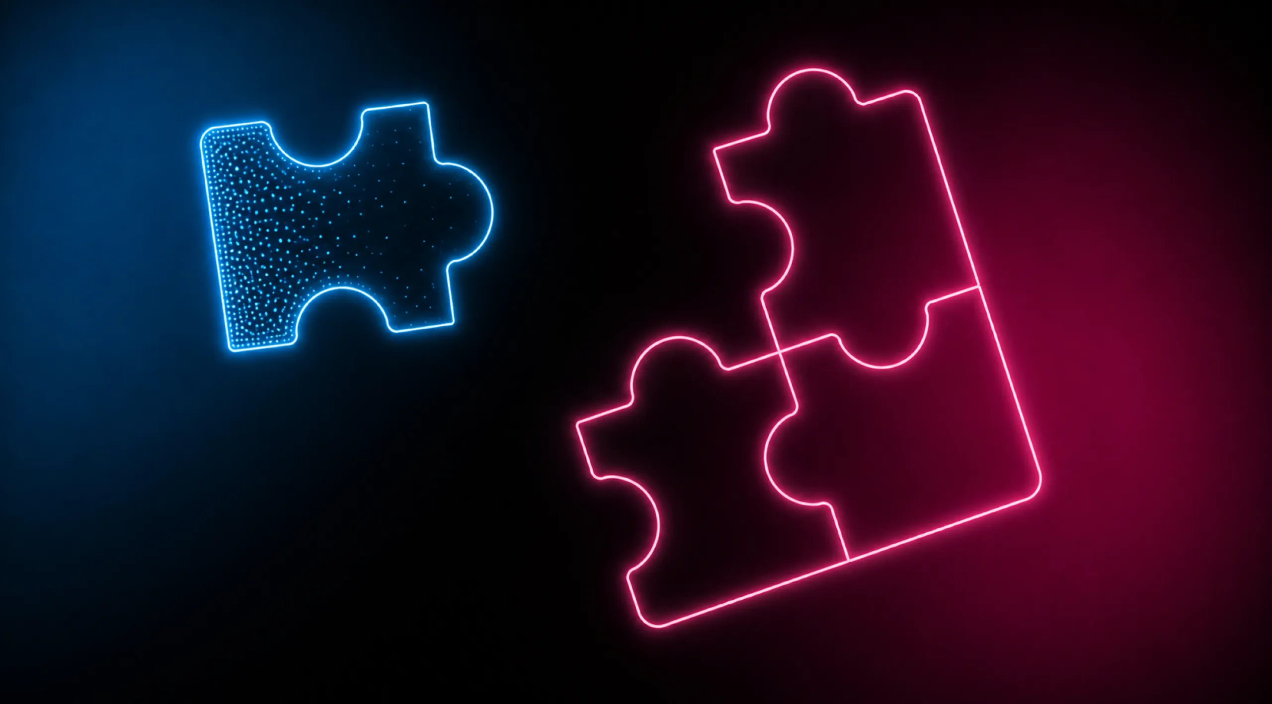 Puzzle welches die symbolisch die Arbeit von KI und dem Menschen darstellt und wie diese zusammenspielen.