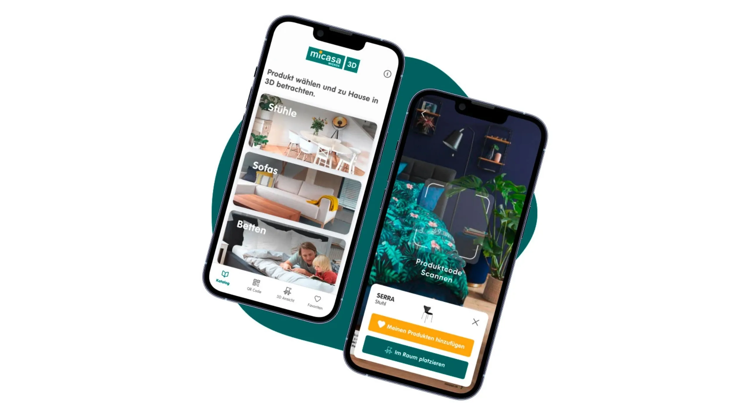 View of the intuitive user interface of the Micasa augmented reality app.