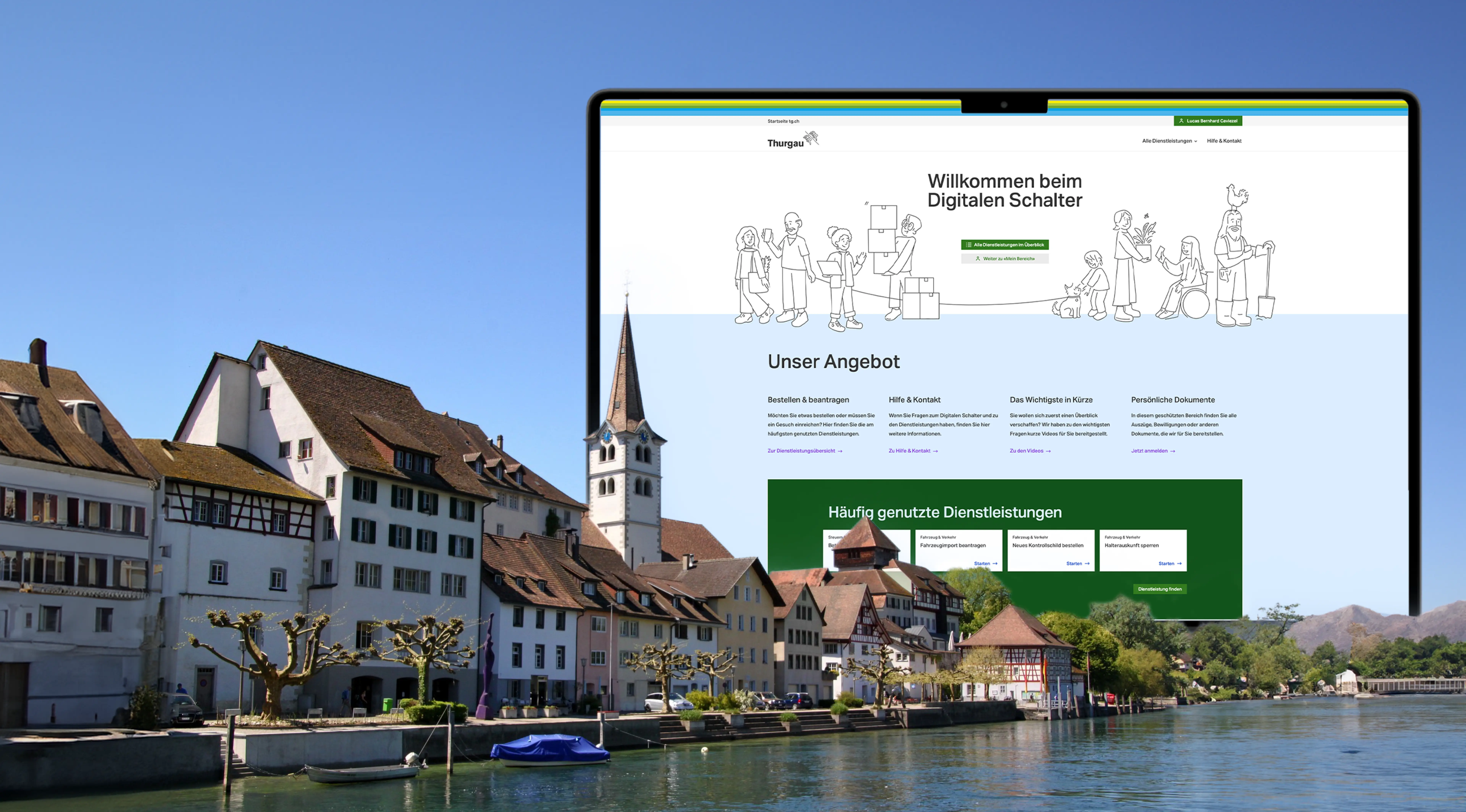 „Webportal des Kanton Thurgau – Digitaler Schalter für effiziente Behördenservices und vereinfachte Verwaltung.