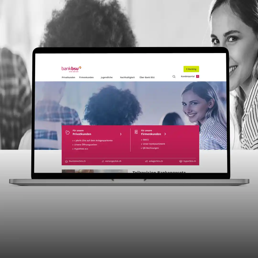Bank BSU Webseite in Mockup