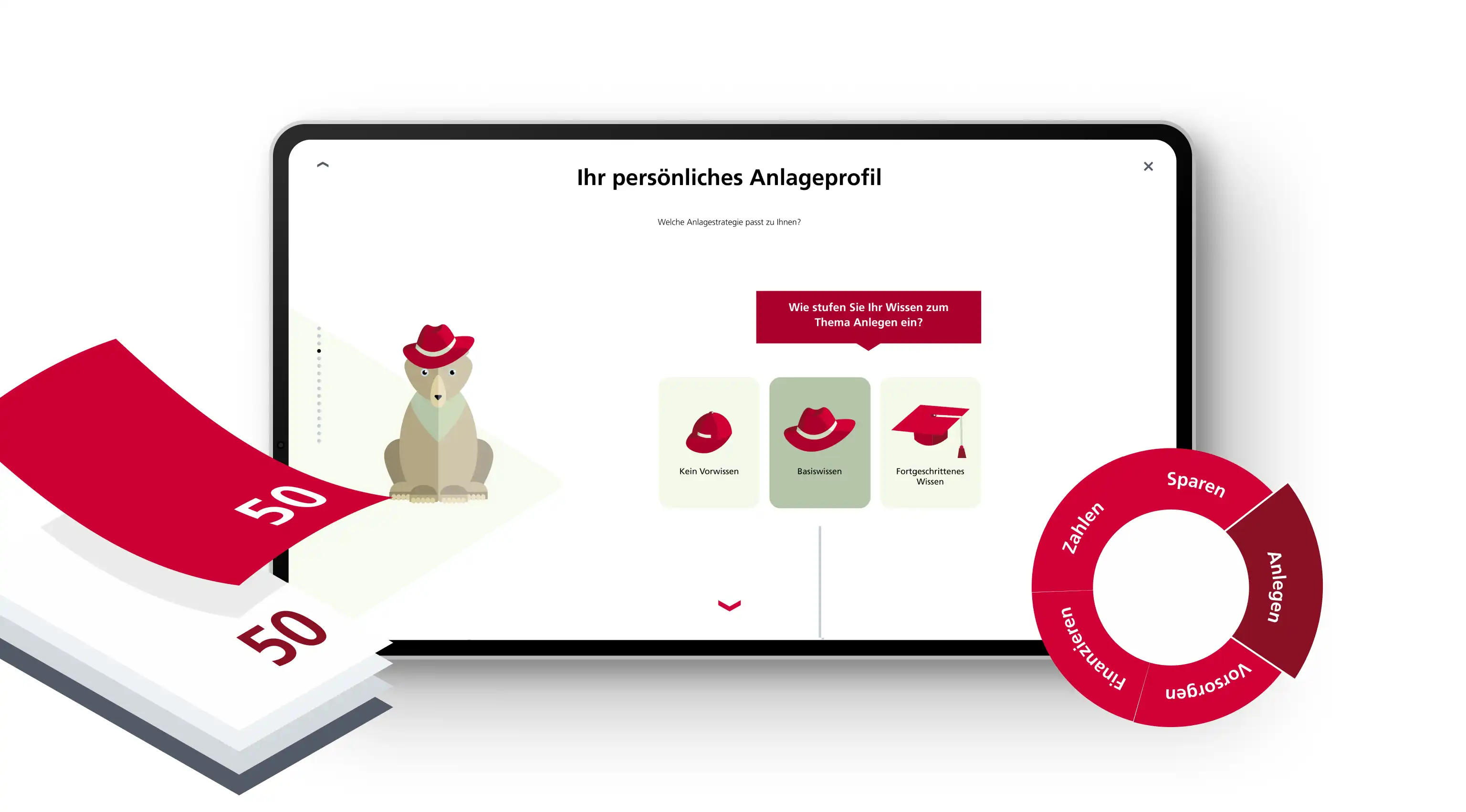 Create your personal investment profile on BEKB Touchtable