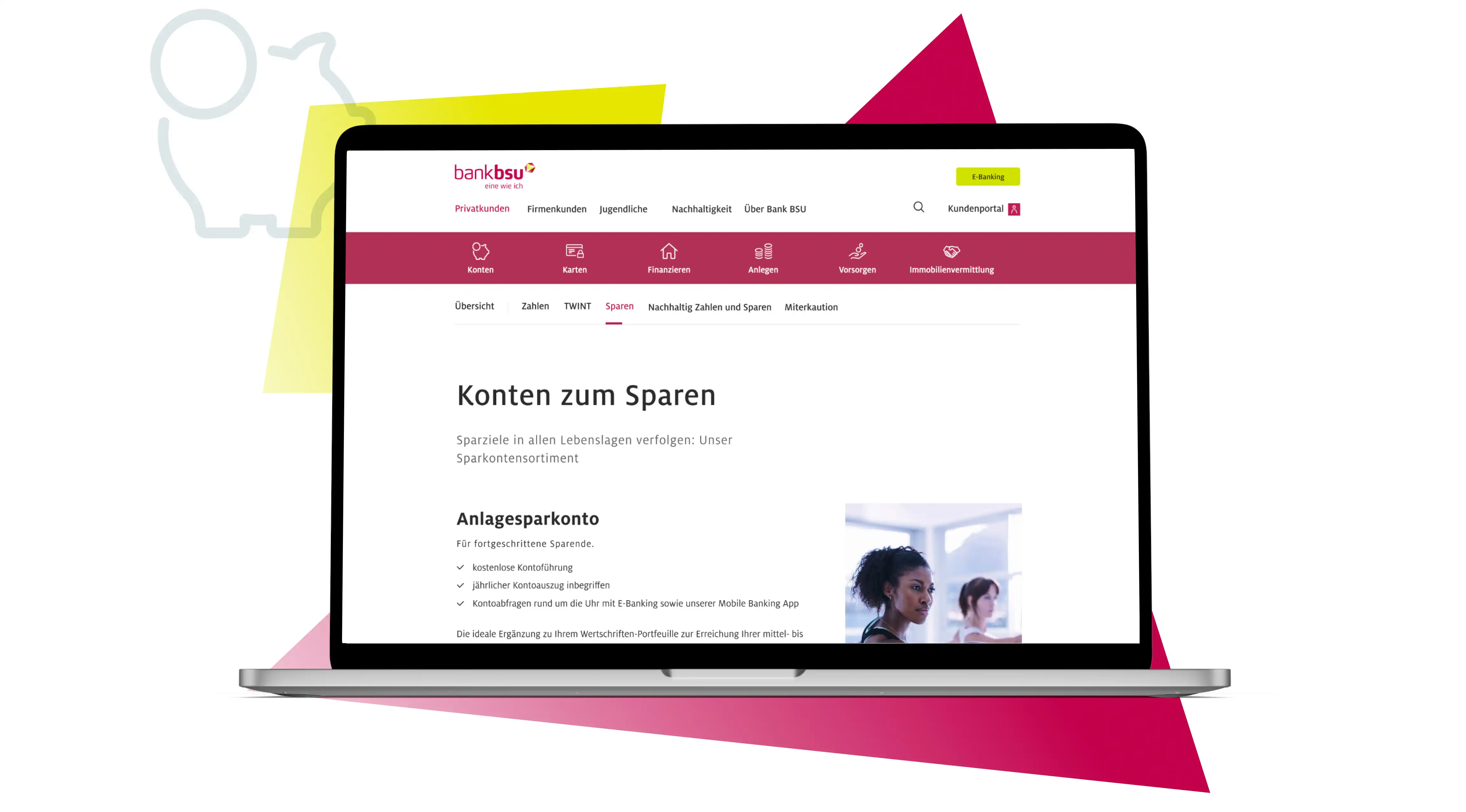 Bank BSU Webseite Sparen