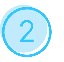 Circle icon with number 2 representing concept phase, jls defines the right mix of AI and classic UX for digital touchpoints.