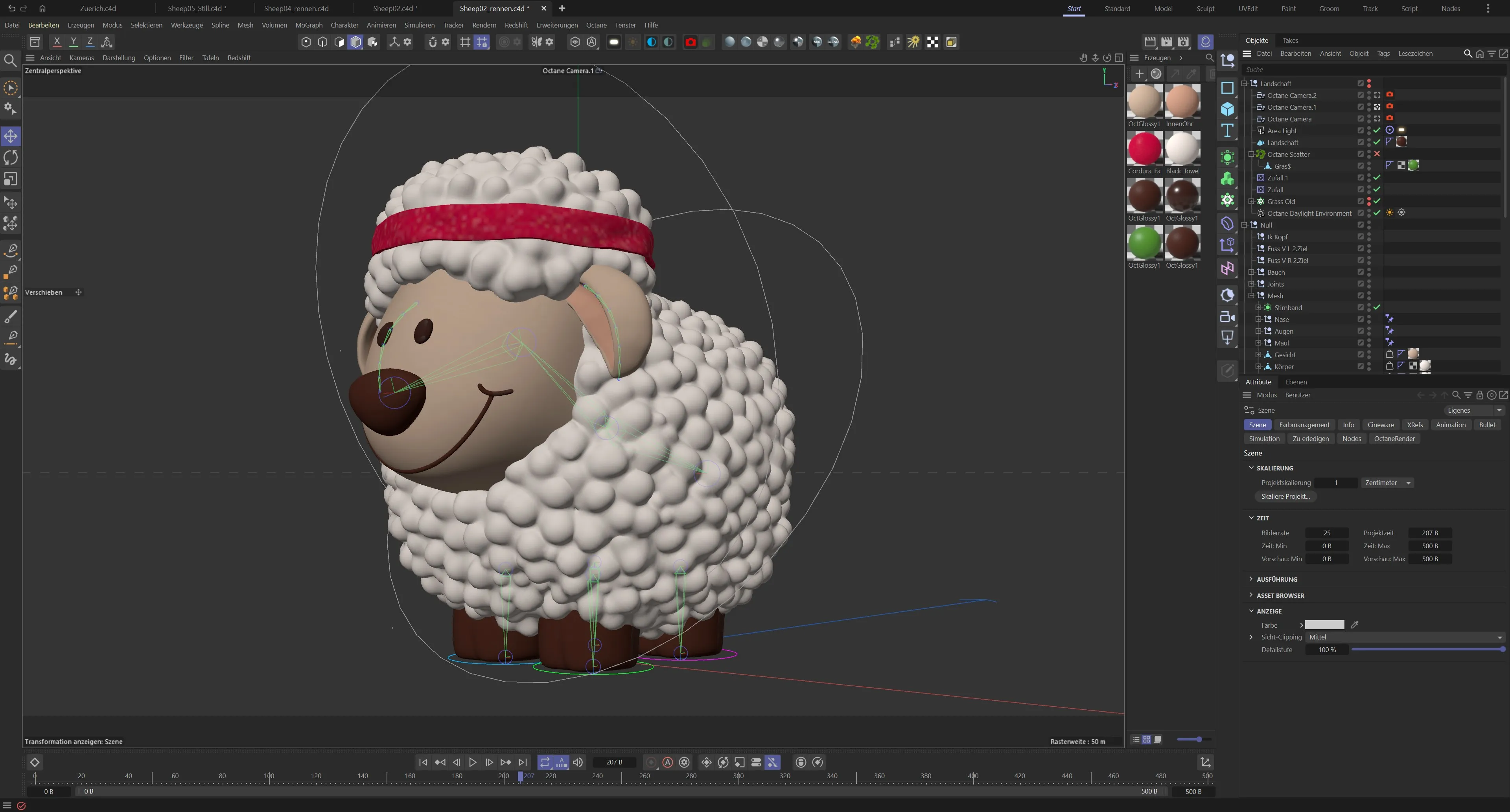 Gamification Umsetzung von jls: 3D-Charakteranimation des acrevis Miro-Schafs in der Produktion fuer das POS Event-Game.