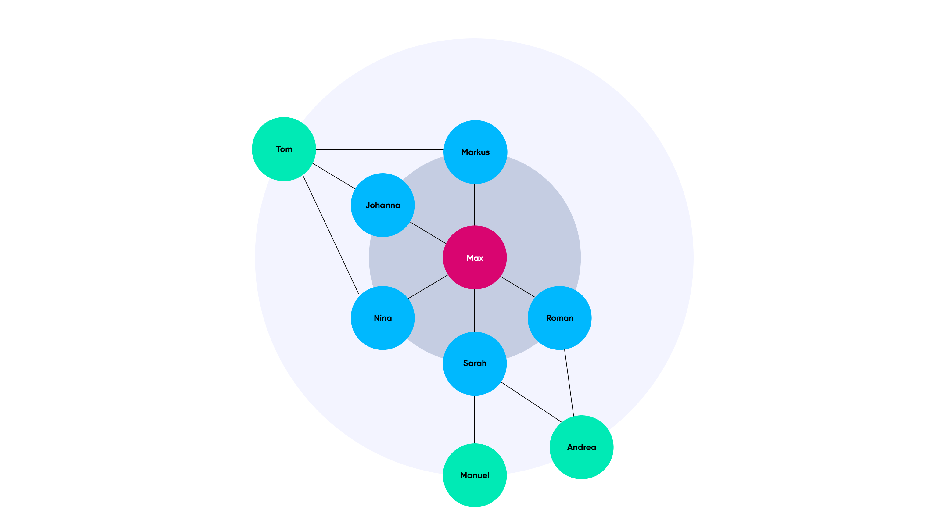 Visualization of a social network